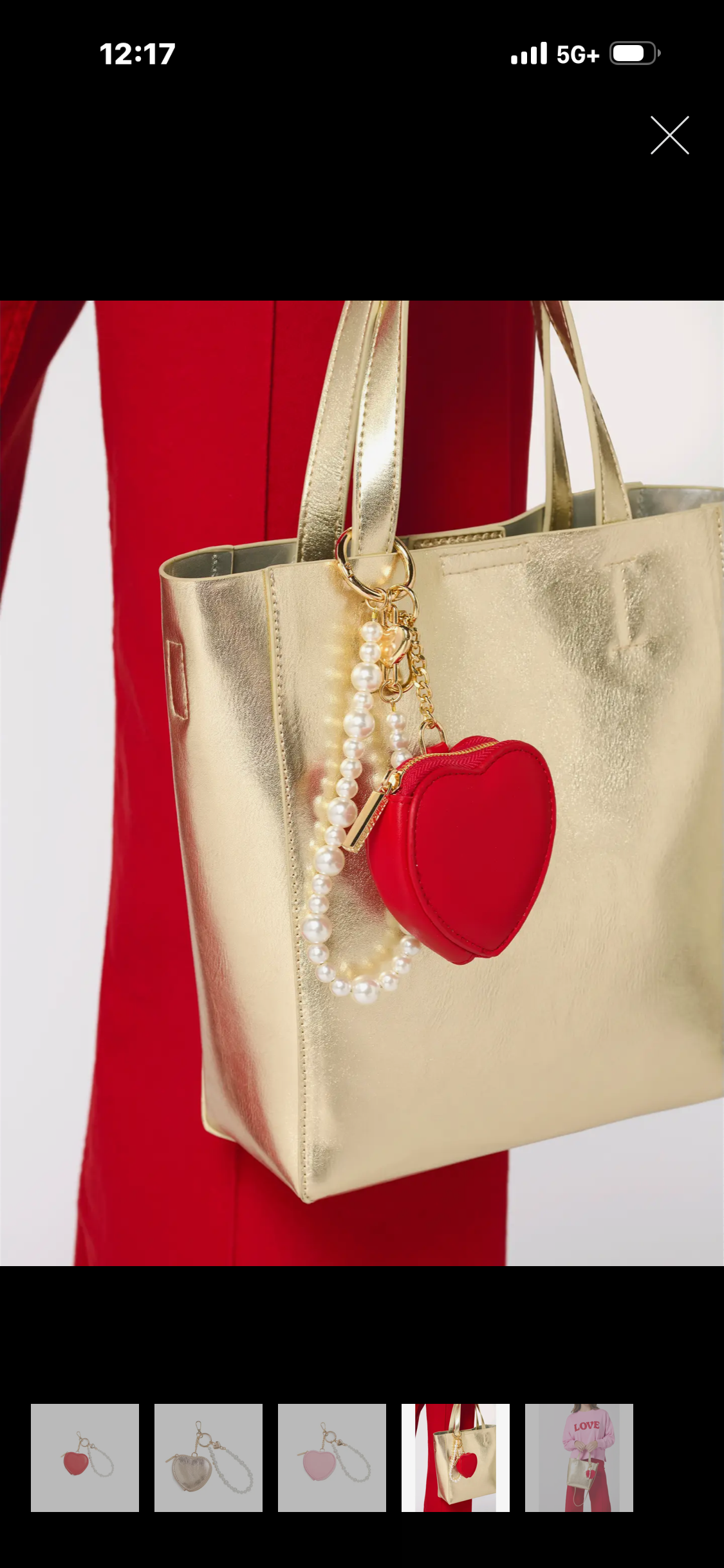 Heart pouch bag charm/ key ring