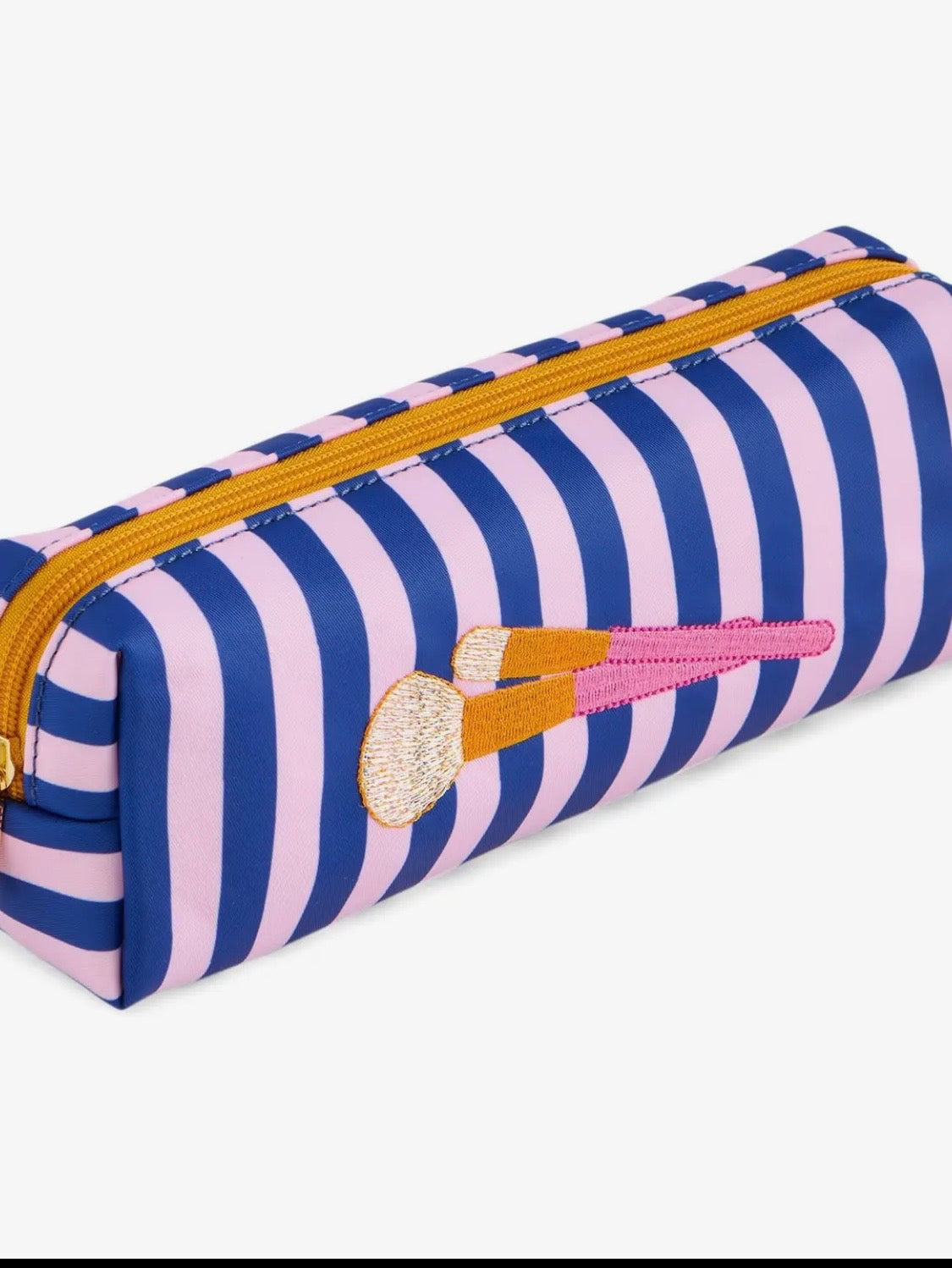 Brush zip pouch, navy