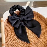 Satin bow scrunchie