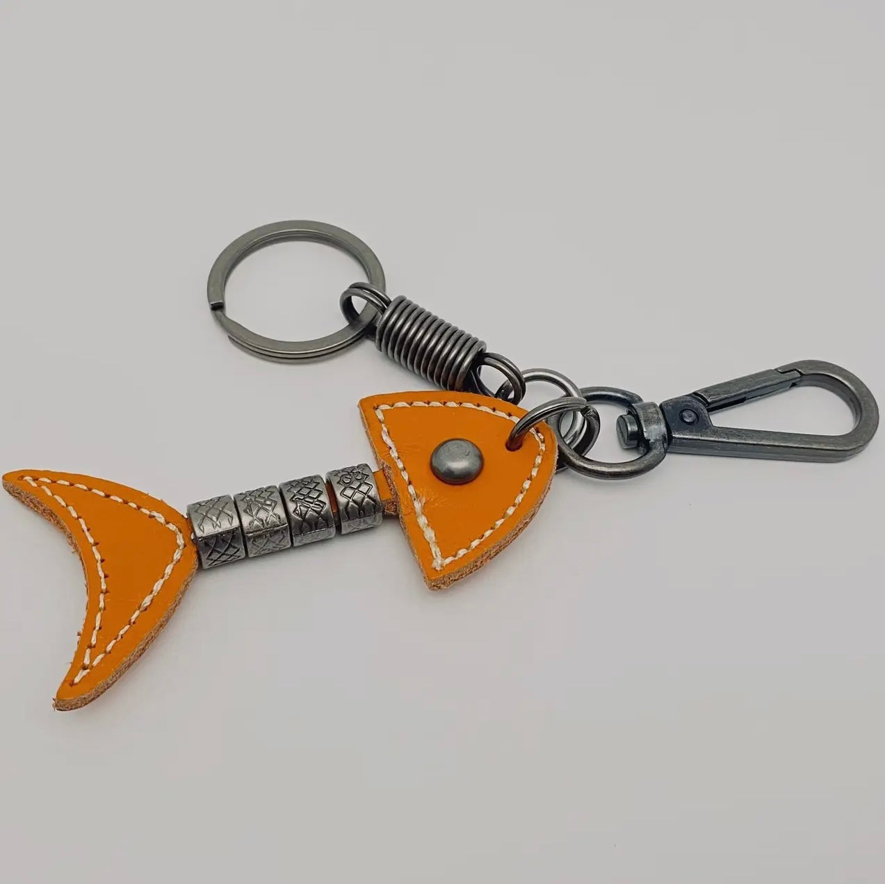 Fish bone keychain
