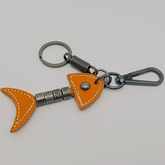 Fish bone keychain