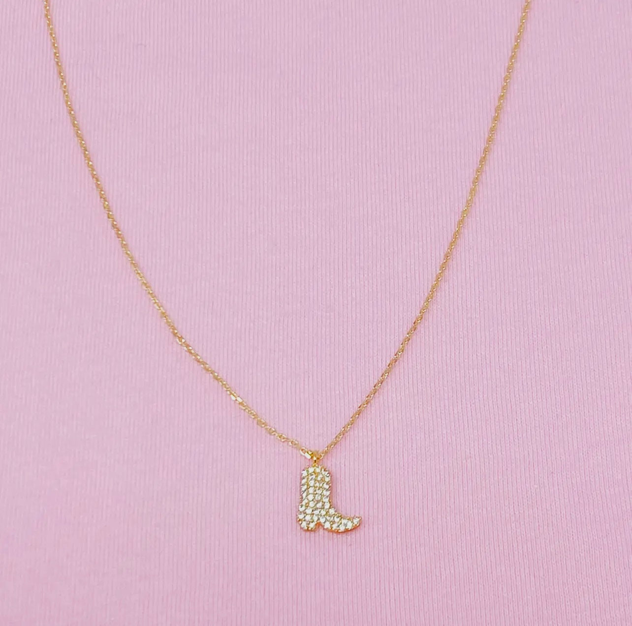 Cowgirl boot necklace
