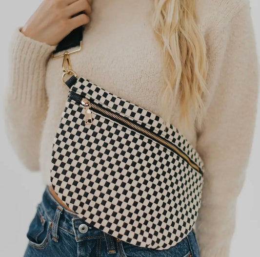 Checkered bum bag