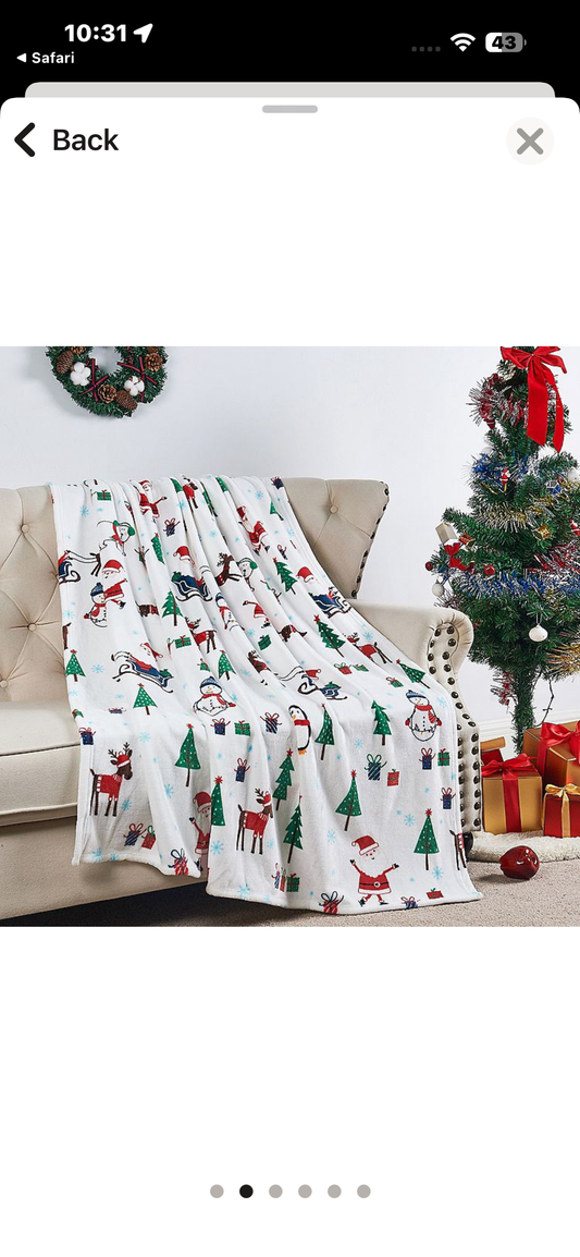 Holiday plush blanket